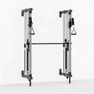 Wall-Mounted Smith Machine Engineered for Home Gyms, 370 lbs Resistance, Multi-Function System, Space-Saving