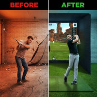 10/12/14Ft Outdoor Golf Training Simulator Cage Sports Practice Golf Simulator Enclosure with Impact Netting and All Poles — Before & After
