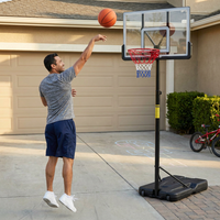 6.6 Ft. to 10 Ft. Adjustable Height Portable Basketball Hoop Goal Basketball System Basketball Equipment with Wheels — Lifestyle