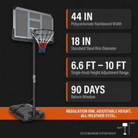 6.6 Ft. to 10 Ft. H Youth System Hoop Adjustment Portable Basketball Hoop Basketball System with Wheels — Results & Stats
