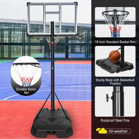 6.6 Ft. to 10 Ft. H Youth System Hoop Adjustment Portable Basketball Hoop Basketball System with Wheels