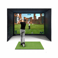 Golf Training Simulator Cage Built for Practice, Dual-Layer Impact Screen, All-Weather Netting, Multiple Sizes
