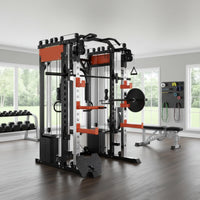 Smith Machine Cable Crossover Built for Full Body Workouts, Multifunction Strength Training, Durable Metal Frame