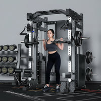 Smith Machine Cable Crossover Built for Full Body Workouts, Multifunction Strength Training, Durable Metal Frame